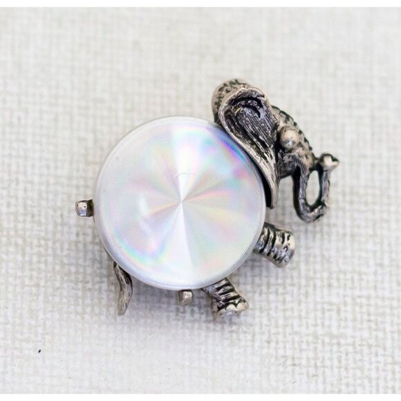 Vintage Silver Tone Elephant Brooch - Y1 - Picture 1 of 2